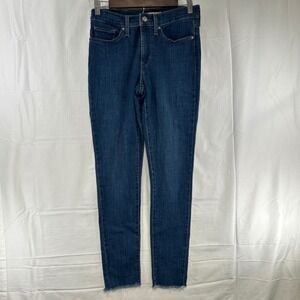 Levi's 311 Shaping Skinny Jeans Womens 27 Blue Indigo Raw Hem Denim